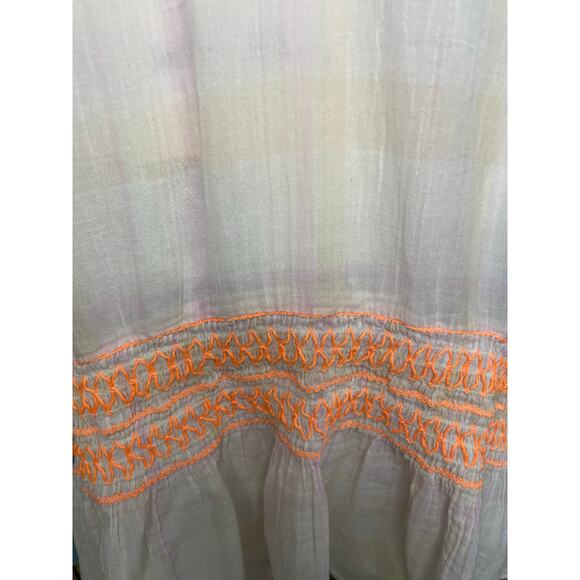 Free People Womens Sleeveless Run With Me Ivory Plaid Mini Dress Size Large - Picture 3 of 7